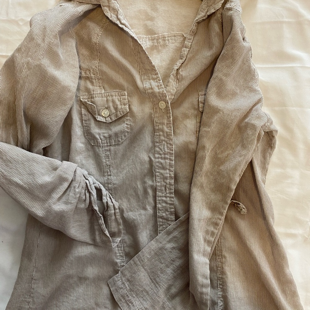 Passport 3/4 sleeve button down